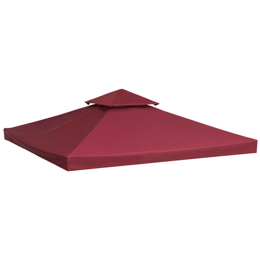 9.8' x 9.8' Square 2-Tier Gazebo Canopy Replacement Top Cover Outdoor Garden Sun Shade, Wine Red - Gallery Canada