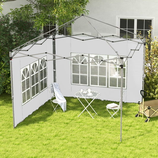 Side Panels, Sidewalls Replacement with Window for 9.8' x 9.8' or 9.8' x 13.1' Pop Up Canopy, 2 Pack, White - Gallery Canada