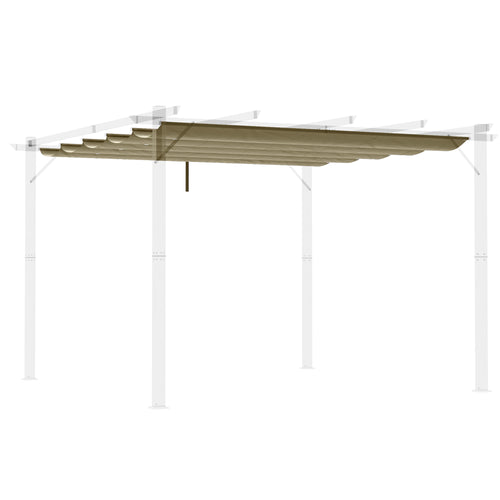 Retractable Replacement Pergola Canopy for 9.8' x 9.8' Pergola, Pergola Cover Replacement, Tan