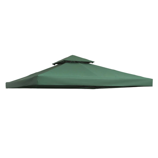 9.8'x9.8' Canopy Replacement 2-Tier Gazebo Canopy Top Cover, Green - Gallery Canada