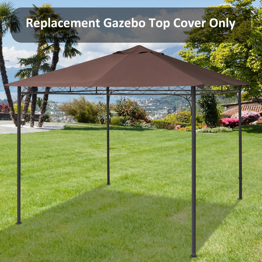 9.8' x 9.7' Square Gazebo Canopy Replacement UV Protected Top Cover Sun Shade Coffee - Gallery Canada