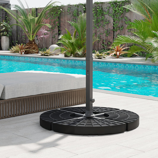 Set of 4 Umbrella Base Weights Outdoor Parasol Holder for Cross Base Portable - Gallery Canada