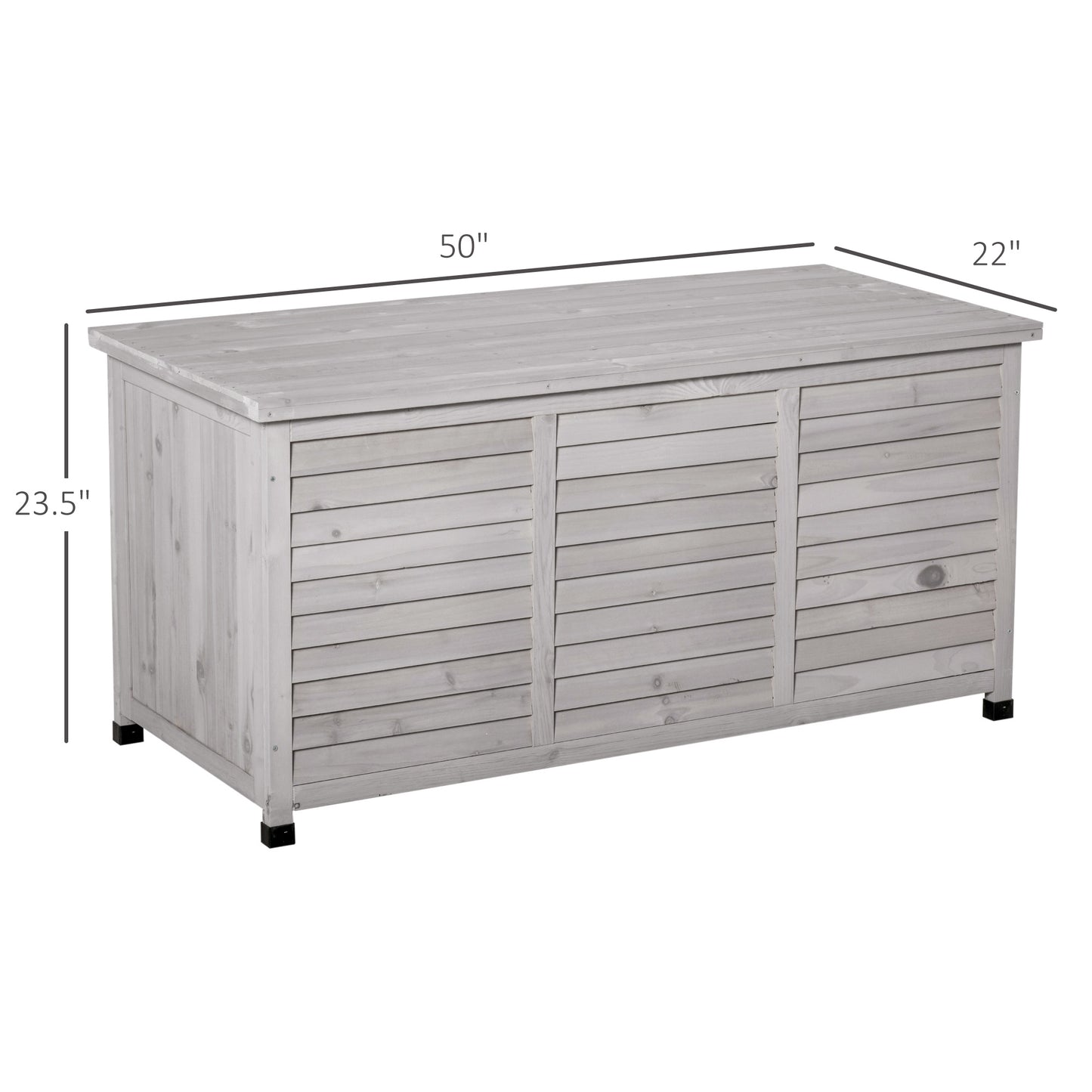 75 Gallon Wooden Storage Box patio Deck Box Bench, Garden Backyard Outdoor Storage Container with Aerating Gap &; Weather-Fighting Finish, Gray - Gallery Canada