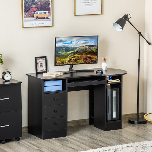 Computer Desk with Storage, Home Office Laptop Table with Shelves and Drawers, Modern Workstation Desk with Keyboard Tray for Study, Living Room, Black - Gallery Canada