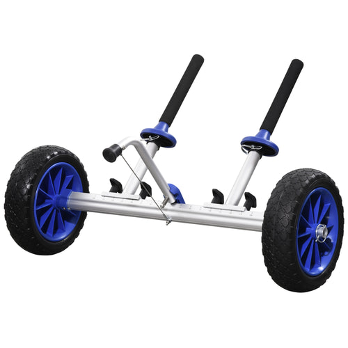 Aluminum Kayak Cart Adjustable Kayak Dolly with Wheels and Foldable Kickstand for Kayaks, Canoes, Paddleboards