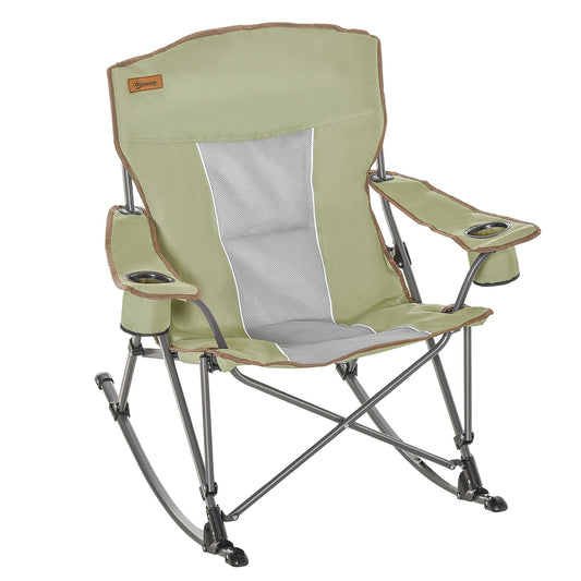 Camping Folding Chair Portable Rocking Chair w/ Armrest &; Cup Holder Compact and Sturdy in a Bag for Outdoor, Beach, Picnic, Hiking, Travel, Green at Gallery Canada