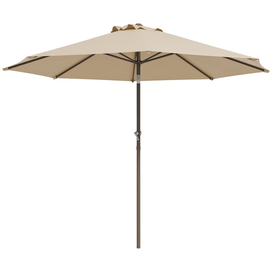 9 x 9 ft Outdoor Umbrella with Tilt, Patio Market Table Umbrella Parasol with Crank, Deep Brown - Gallery Canada