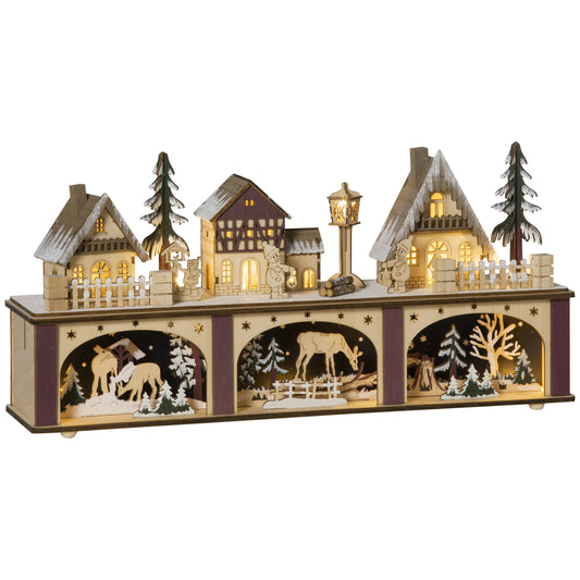 Christmas Village House Decoration, Pre-lit Winter Wonderland with 15 Battery Operated LED Lights, Indoor Room Decor Collection - Gallery Canada