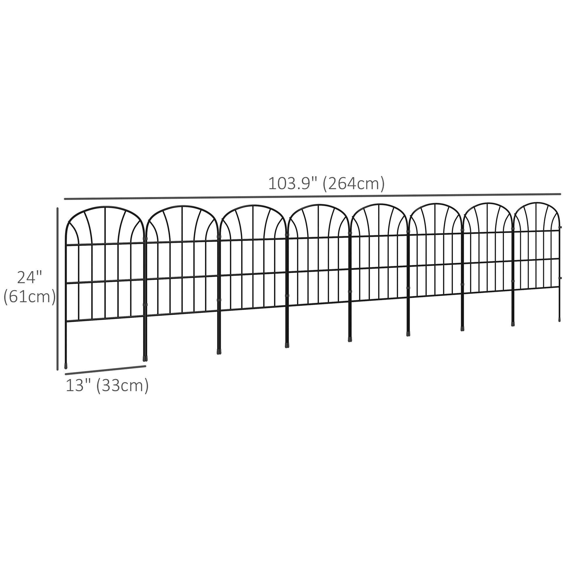 8 Pack Garden Fencing for Yard, Decorative Fence Panels as Animal Barrier and Flower Edging, Grids - Gallery Canada