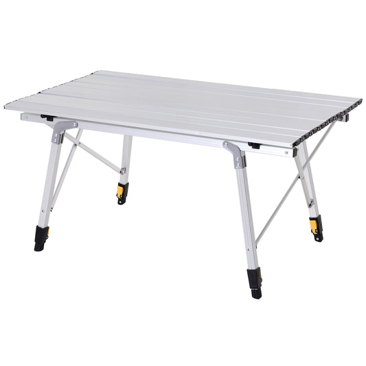 Aluminum Foldable Camping Table Portable Lightweight Roll-up Picnic Table with Adjustable Height Design - Gallery Canada