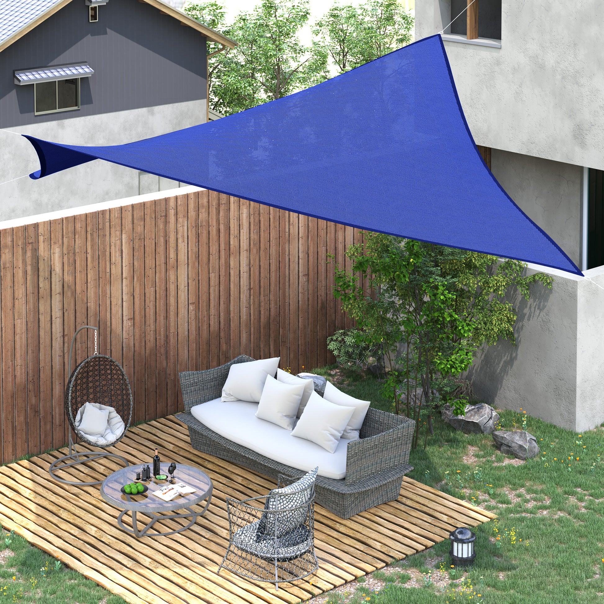 Rectangle 20'x 16' Sun Shade Sail Top Cover Fabric Outdoor Shelter Backyard Window Garden Carrying Bag Blue at Gallery Canada