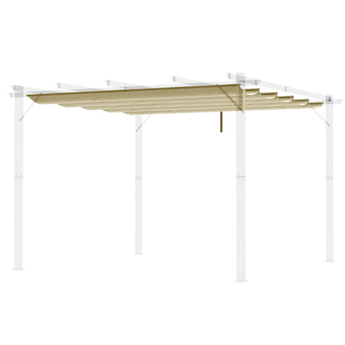 Retractable Replacement Pergola Canopy for 9.8' x 9.8' Pergola, Pergola Cover Replacement, Beige