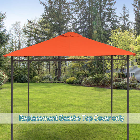 9.8' x 9.7' Square Gazebo Canopy Replacement UV Protected Top Cover Sun Shade Orange - Gallery Canada