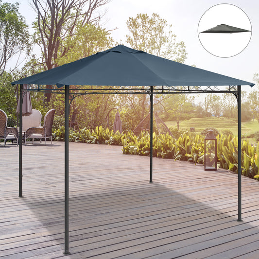 9.8' x 9.7' Square Gazebo Canopy Replacement UV Protected Top Cover Sun Shade Grey - Gallery Canada