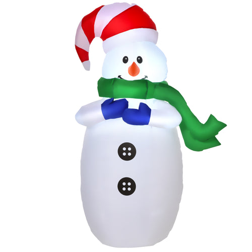 4ft Inflatable Christmas Decoration Snowman Wearing Hat and Gloves, Blow-Up Outdoor LED Yard Display for Lawn, Garden, Party