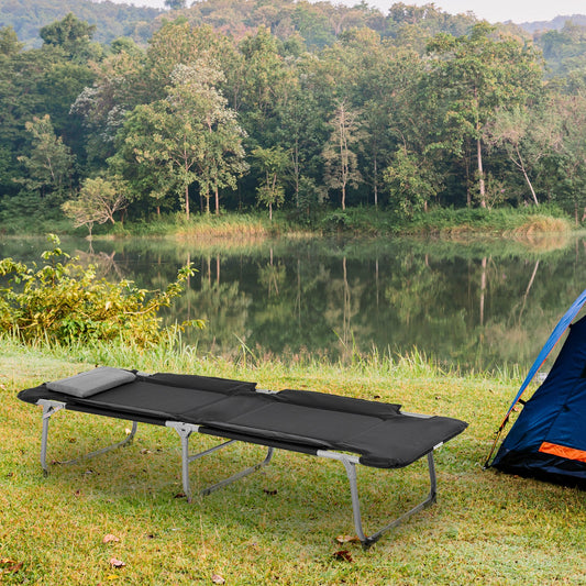 Folding Camping Cot Sleeping Beds for adults Office Outdoor Hiking Portable, Black - Gallery Canada