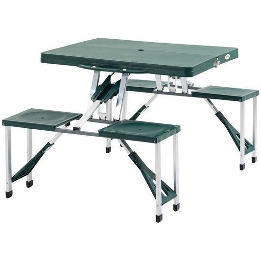 Folding Picnic Table Chair Set Junior Outdoor Seating Portable Bench Dark Green - Gallery Canada
