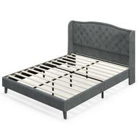 Thumbnail for Full/Queen Size Upholstered Platform Bed Frame with Button Tufted Headboard
