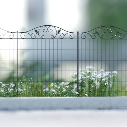 Garden Decorative Fence 4 Panels 44in x 12ft Steel Wire Border Edging for Landscaping at Gallery Canada