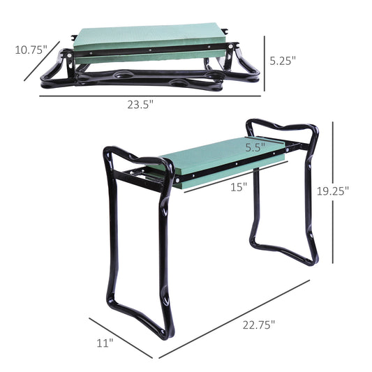 Garden Kneeler and Seat Stool, Folding Gardening Stool Kneeling Chair with Thicken Pad and Handles at Gallery Canada