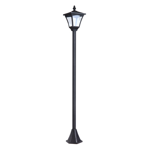 Single Solar Lamp Post Garden Solar-Powered LED Streetlight Style Outdoor Light Waterproof 5-6 Hours with Base for Lawn Pathway Walkway 47