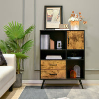 Thumbnail for Industrial Buffet Sideboard Kitchen Cupboard with Cubbies Drawers