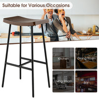 Thumbnail for Industrial Saddle Bar Stool with Metal Legs