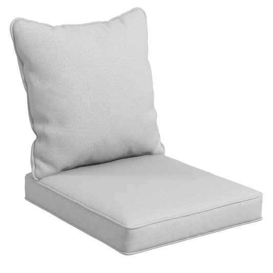 4-Piece Seat Cushion Back Pillows Replacement, Patio Chair Cushions Set for Indoor Outdoor, Light Grey - Gallery Canada