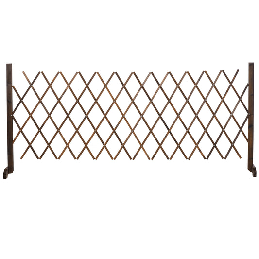 Expanding Garden Fencing Freestanding Wooden Movable Fence Trellis, Dark Brown at Gallery Canada