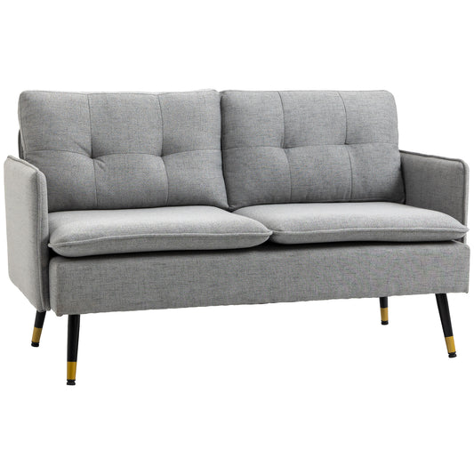 55" Loveseat Sofa for Bedroom, Modern Love Seats Furniture with Button Tufting, Upholstered Small Couch for Small Space, Grey at Gallery Canada
