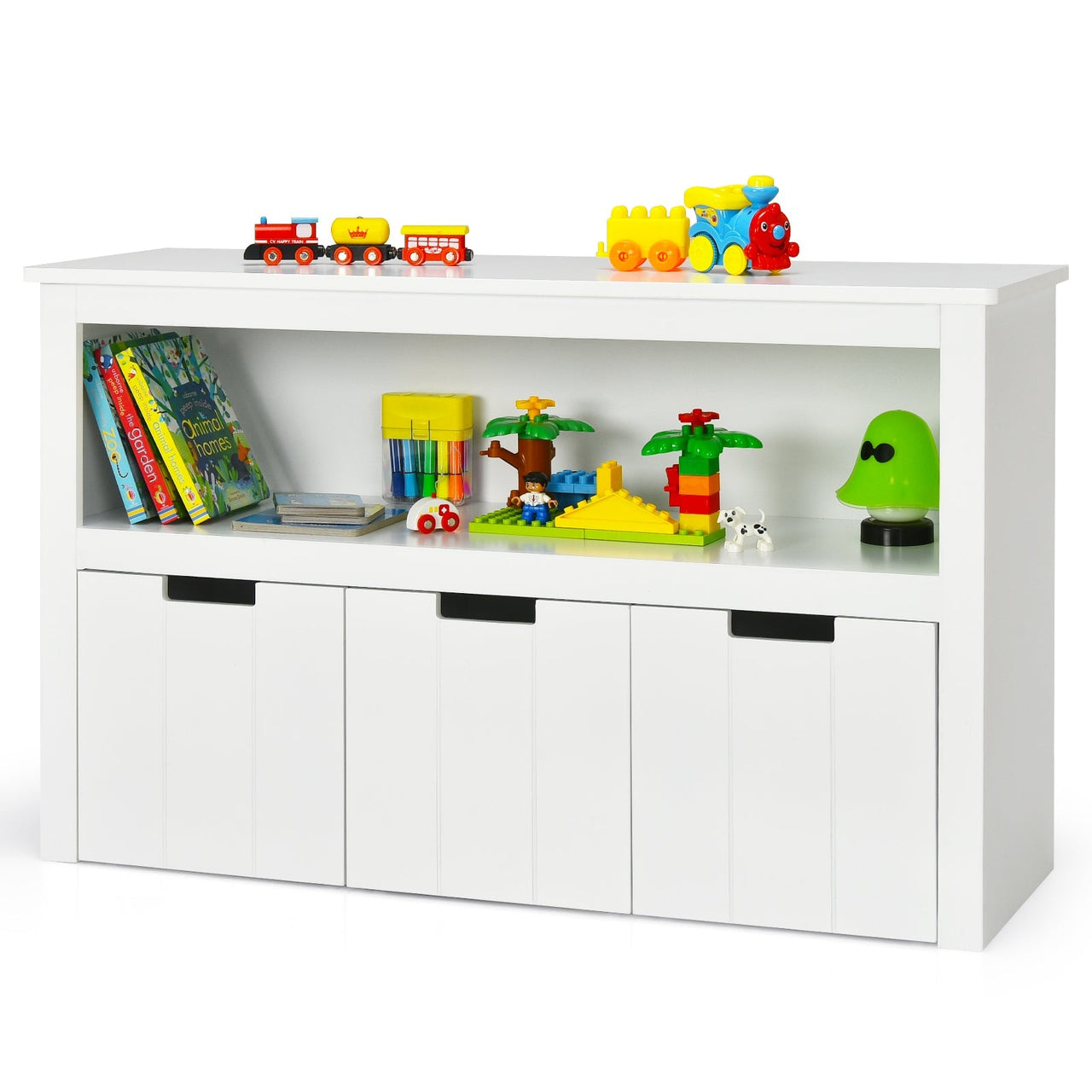 Kid Toy Storage Cabinet 3 Drawer Chest with Wheels Large Storage Cube Shelf