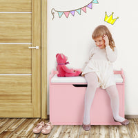 Thumbnail for Kids Toy Wooden Flip-top Storage Box Chest Bench with Cushion Hinge