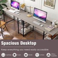 Thumbnail for L-Shaped Computer Desk with 4 Storage Shelves and Cable Holes