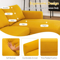 Thumbnail for L-Shaped Fabric Sectional Sofa with Chaise Lounge and Solid Wood Legs