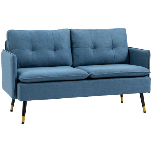 55" Loveseat Sofa for Bedroom, Modern Love Seats Furniture with Button Tufting, Upholstered Small Couch for Small Space, Dark Blue - Gallery Canada