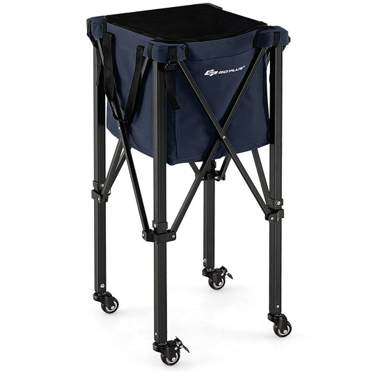 Lightweight Foldable Tennis Ball Teaching Cart with Wheels and Removable Bag at Gallery Canada