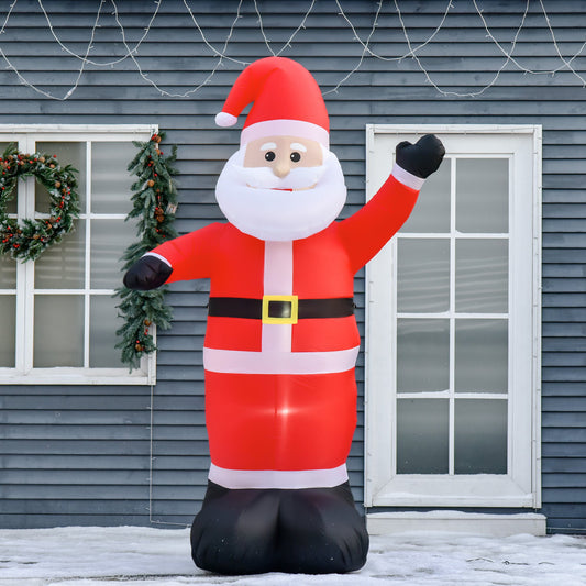 8ft Inflatable Christmas Santa Claus Waving Hands, Blow-Up Outdoor LED Yard Display for Lawn Garden Party - Gallery Canada