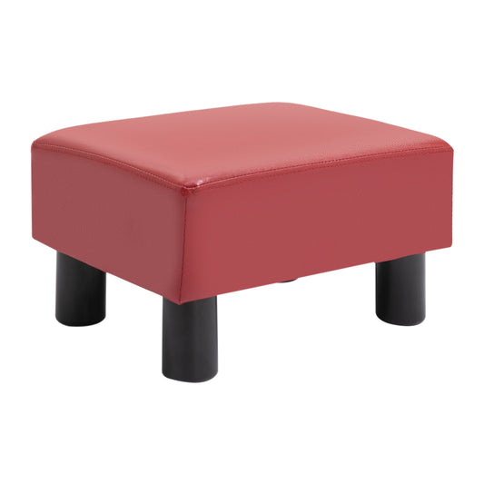 Modern Small Faux Leather Ottoman Footrest Sofa Side Stool Rectangle (Red) - Gallery Canada