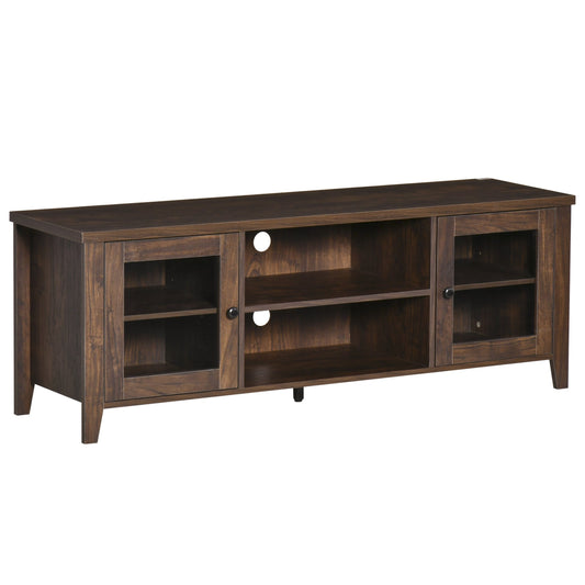 Modern TV Stand for TVs up to 60 inches, Wood TV Console Table with Storage Doors, Entertainment Center for Living Room, Bedroom, Office, Coffee - Gallery Canada