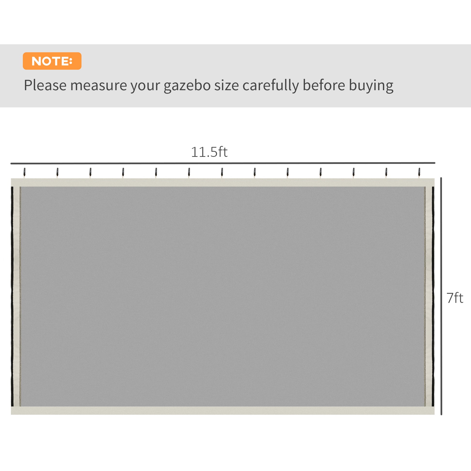 Replacement Mosquito Netting for Gazebo 10' x 13' Black Screen Walls for Canopy with Zippers for Parties and Outdoor Activities - Cream White - Gallery Canada