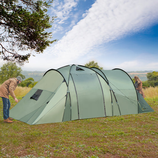 Camping Family Tent 5-Person 2 Room with Carrying Bag Waterproof Rainfly Easy Set Up for Backpacking Hiking Outdoor 19' x 8.5' x 6.5' - Gallery Canada