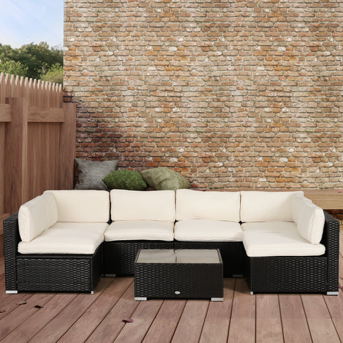 Outdoor 14pc Patio Rattan Sofa Set Cushion Polyester Cover Replacement Set - No Cushion Included, Cream White