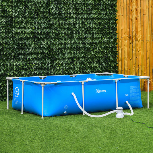 8.3ft x 5ft x 26in Frame Above Ground Swimming Pool Set with Filter Pump Filter Cartridge Reinforced Sidewalls Blue - Gallery Canada