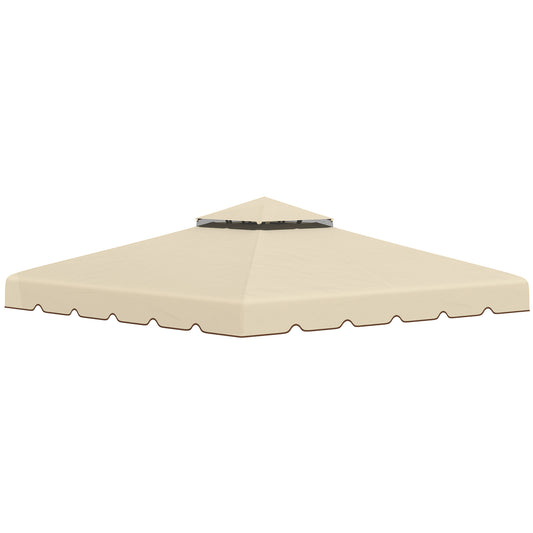 9.8' x 9.8' Gazebo Replacement Canopy, Gazebo Top Cover with Double Vented Roof for Garden Patio Outdoor (TOP ONLY), Beige - Gallery Canada