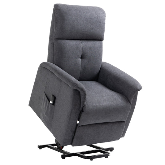 Power Lift Chair Electric Recliner Sofa for Elderly with Remote Control &; Side Pocket for Living Room, Grey at Gallery Canada