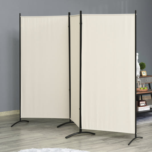 3-Panel Folding Room Divider, Privacy Screen, Indoor Separator Partition for Bedroom, Office, 100"x72", Beige - Gallery Canada