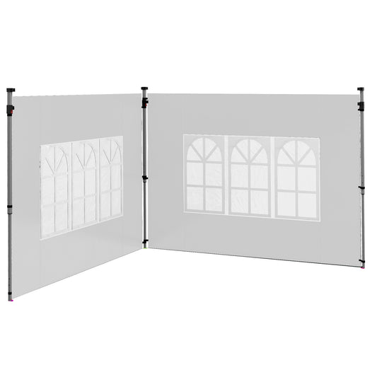 Side Panels, Sidewalls Replacement with Window for 9.8' x 9.8' or 9.8' x 13.1' Pop Up Canopy, 2 Pack, White - Gallery Canada